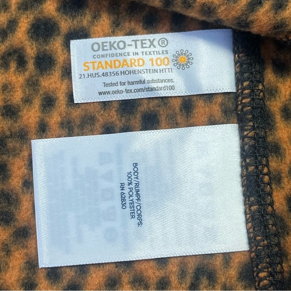 Lands End Fleece Quarter Zip Pullover Cheetah Print Size Medium 10-12 - Picture 9 of 9